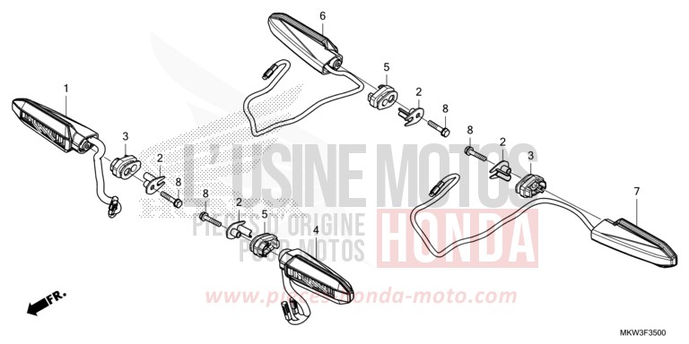 CLIGNOTANT de NC750X DCT MAT BALLISTIC BLACK METALLIC (NHA86) 2021